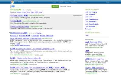 Lasik SERPs on MSN Lasik SERPs on MSN